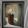 3149  "Orange and White Iris" oil on canvas 18" x 24" $350.00 framed