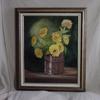 3126 "Zowie Zinnias" 16 x 20 oil on canvas $250.00 framed