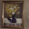 3193 "Mixed Daisies in Glass" 16x20 oil on canvas, $250.00 with frame