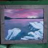 3174  "Winter Sunrise Lake Superior Shoreline" oil on canvas 16" x 20" $250.00 framed