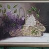3106  "Large Basket of Purple and White Lilacs" oil on canvas 18" x 24" $350.00 framed
