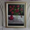 3121 " Red Roses and Red Glass" 18 x 24 oil on canvas $350.00 framed