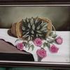 3117 "Pink Roses in a Basket" 18 x 24 oil on canvas $350.00 framed