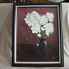 3202 Princess Bride Peonies in a Black Vase, oil on canvas, framed $350.00